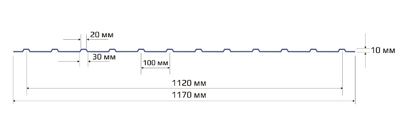 Профнастил С 10 1120 MATT 0.30 RAL 7024