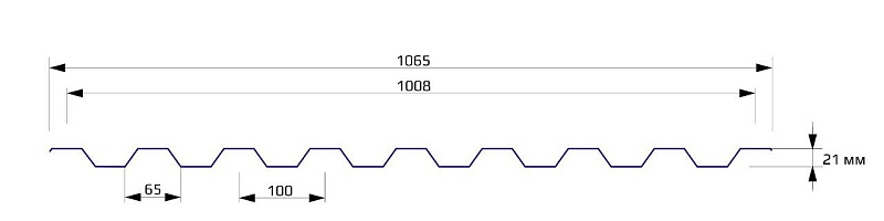 Профнастил НС 21 1070 Цинк 0.70