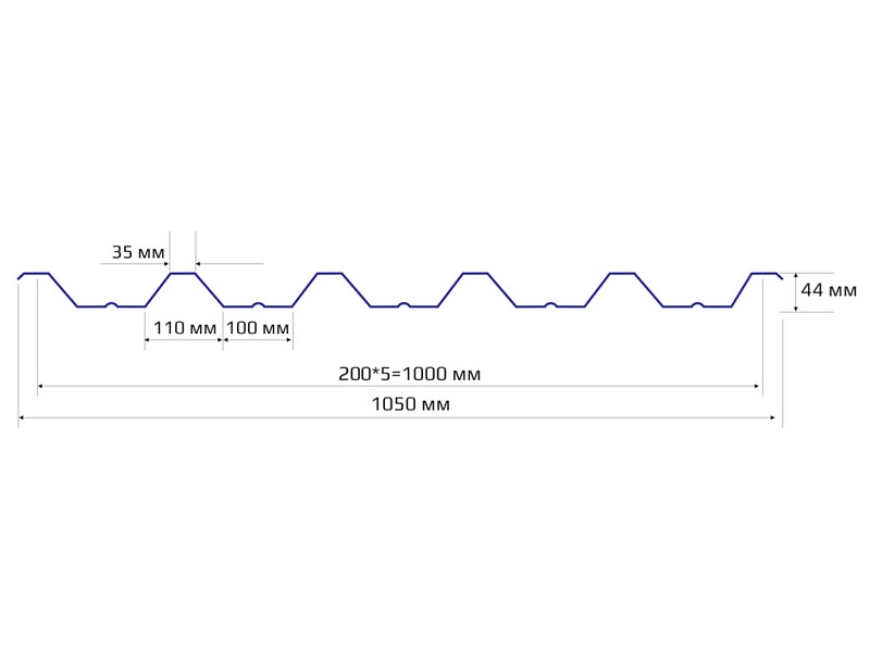 Профнастил НС 44 1000 MATT 0.45 RAL 8019