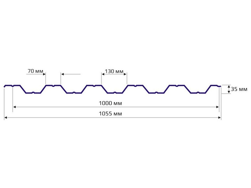Профнастил НС 35 1000 MATT 0.45 RAL 9005